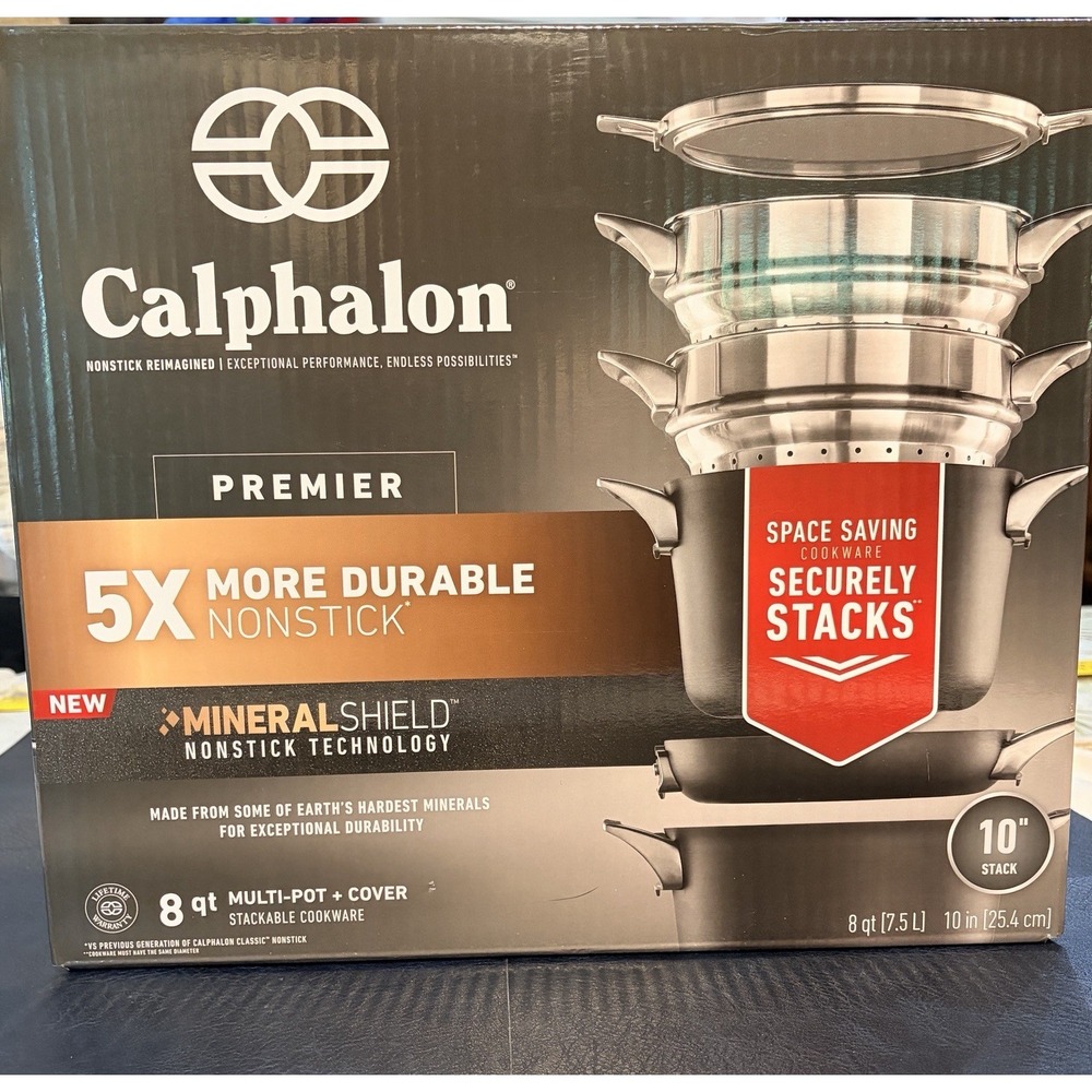 Calphalon Premier 8 Qt Mineral Shield Nonstick Technology Multi-Pot + Lid NEW
